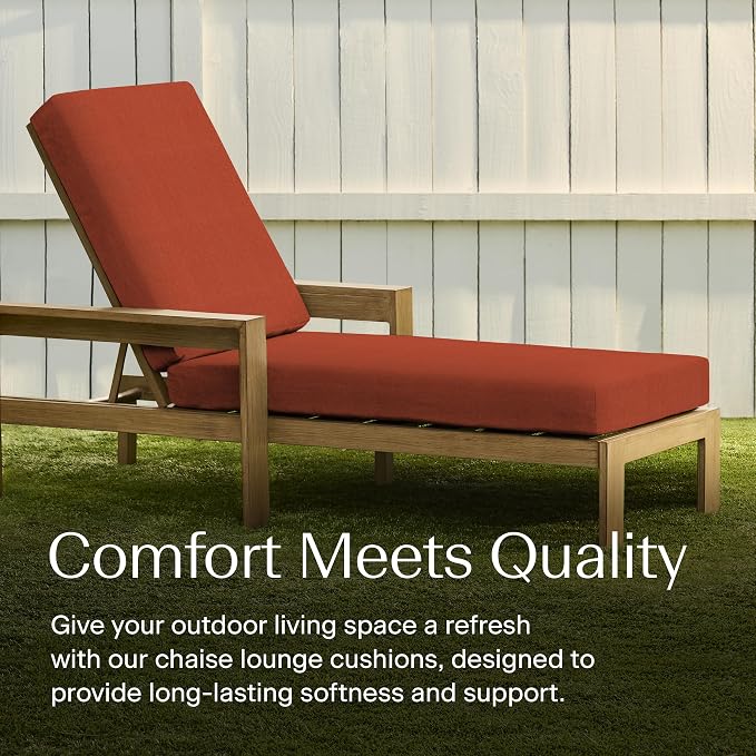 Honeycomb Outdoor Heritage Chaise 21.5 x 70, Textured Solid Terracotta Chaise - Image 2
