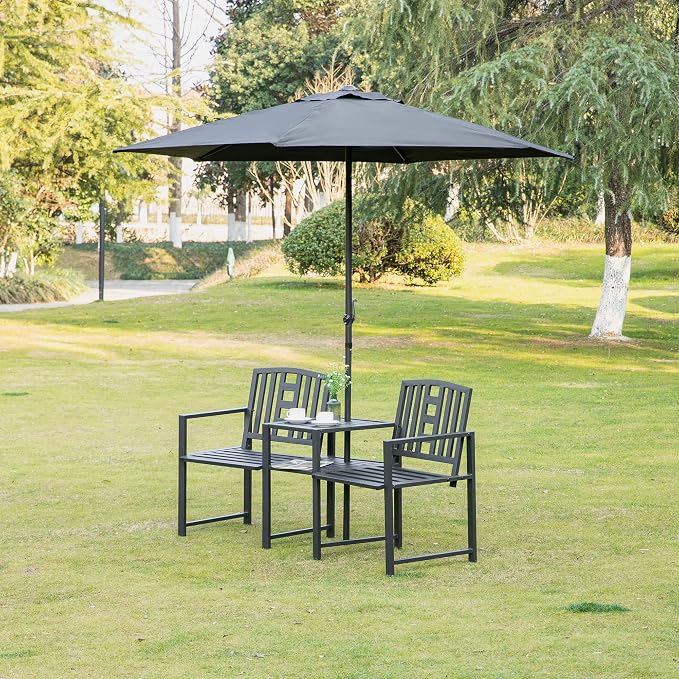 Outsunny Metal Garden Bench - Image 7