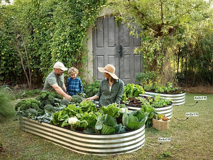 Plant & Plot Galvanized Raised Garden Beds Outdoor // 8×4×1 ft Planter Raised - Image 6