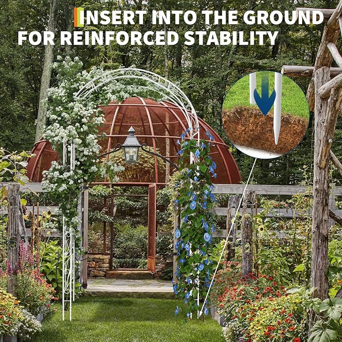 GarveeLife Metal Garden Arch, Outdoor Garden Arch Arbor Trellis - Image 3