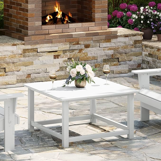 WestinTrends Malibu Low Outdoor HDPE Square Patio Coffee Table by WestinTrends
