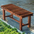 35.5" Outdoor Garden Bench, Weatherproof Patio Benches 2-Person Seat Backless by Nidouillet