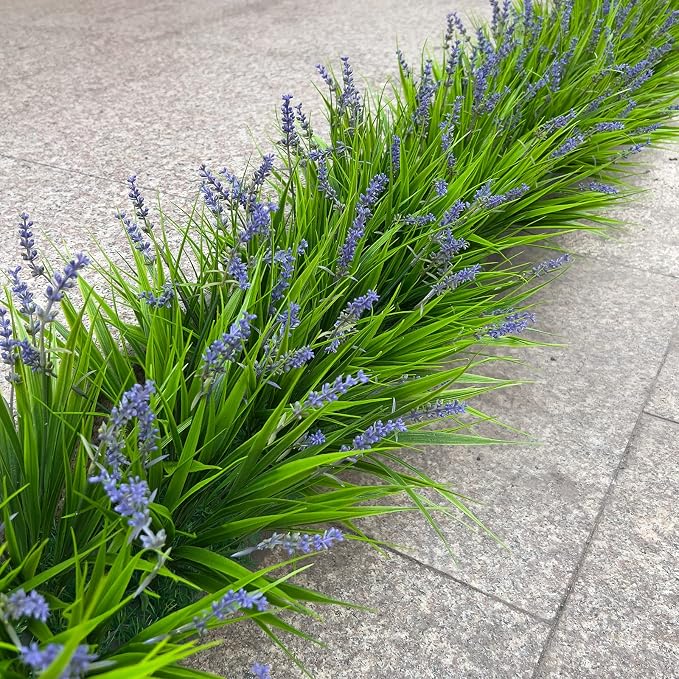 alyptus Artificial Flowers for Outdoors 24 Bundles Fake Monkey Grass Plants - Image 5