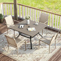 VICLLAX 5 Pieces Patio Dining Set, Outdoor Furniture Set Includes 37.8" Square by HOME