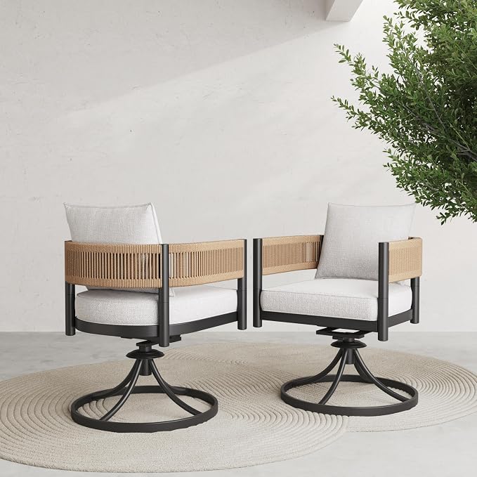 Grand patio Outdoor Dining Chair Set of 2, 2 Pieces Patio Dining Chairs by GrandPatio