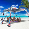 Beach Canopy Beach Tent Pop Up Shade 10x10ft Sun Shelter UPF50+ by VIONMI