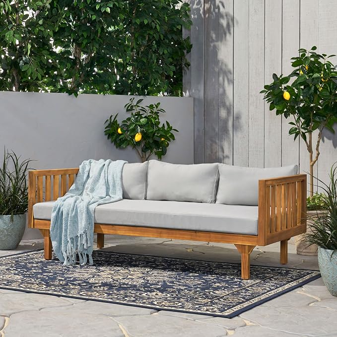 Merax Outdoor Acacia Wood Conversation Set - Image 3