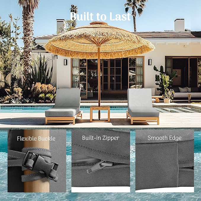Codi Chaise Lounge Cushions Outdoor, Pool Lounges Chair Cushion Set, Waterproof - Image 2