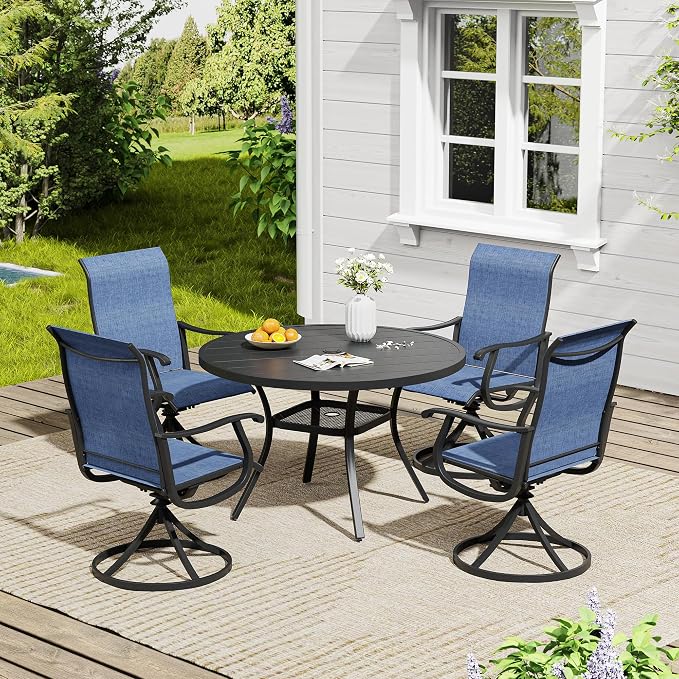 VICLLAX 40.6" Round Patio Table, Outdoor Dining Table - Image 7