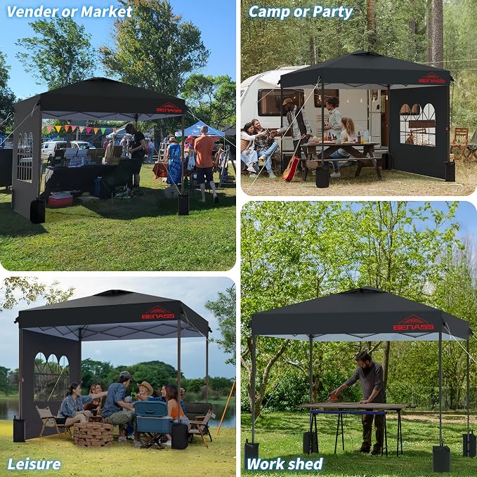 10x10 Pop Up Canopy with Sidewalls, Easy Up Canopy Tent, Heavy Duty Tents - Image 6