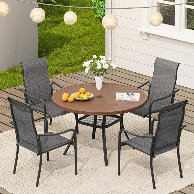 VICLLAX 40.6" Round Patio Table, Outdoor Dining Table - Image 4