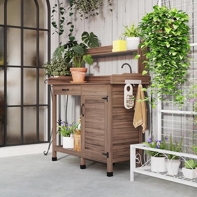 Outsunny Potting Bench Table - Image 6