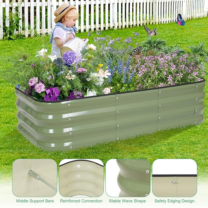 1MORE Raised Garden Bed -4X2X1 Galvanized Planter Box - Image 5