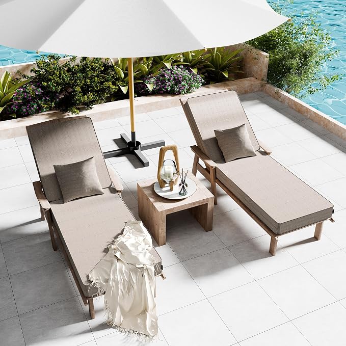 Outdoor Water-Resistant Olefin Chaise Lounge Cushions - Image 8