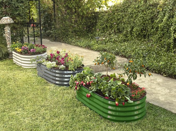 Plant & Plot Galvanized Raised Garden Beds Outdoor // 4×2×1 ft Planter Raised - Image 6