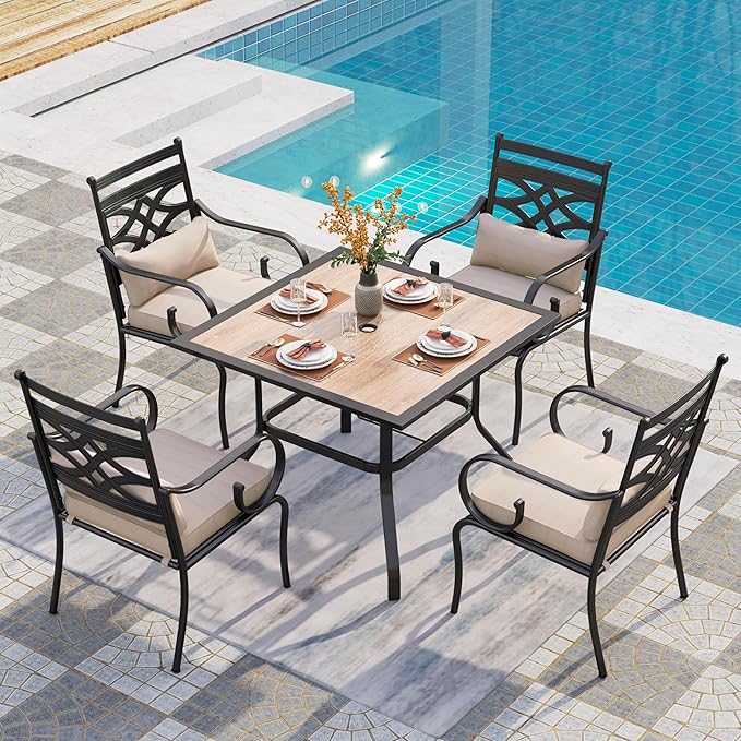 PHI VILLA 5 Pieces Outdoor Dining Set by PHIVILLAThepioneerofcomfortablehouseholdsupplies