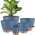 Self Watering Pots for Inoor Ourdoor Plants 10/9/8/7/6.5 Inch Plastic Planters by Fielda
