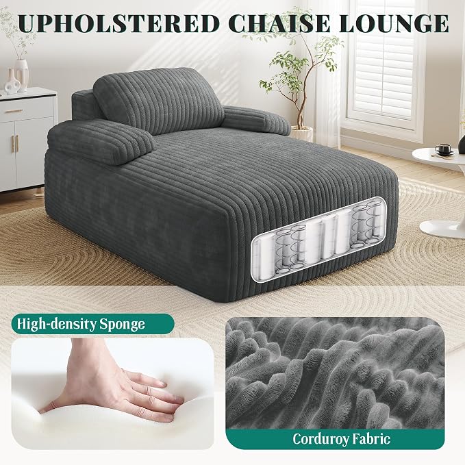 YITAHOME 67"L x 48"W Chaise Lounge Chair Indoor, Oversized Corduroy Upholstered - Image 4