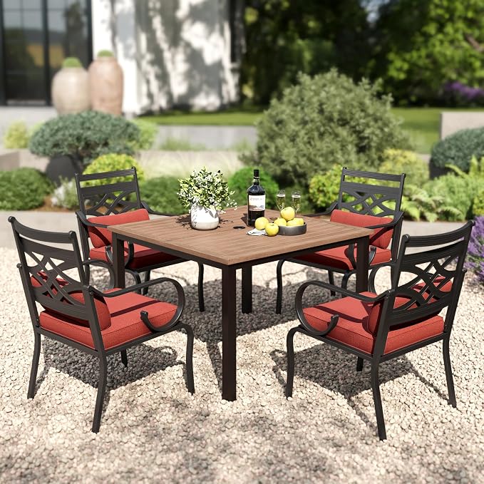 PHI VILLA 5 Pieces Outdoor Dining Set by PHIVILLAThepioneerofcomfortablehouseholdsupplies