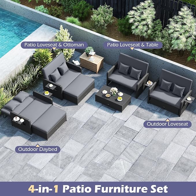 Tangkula Patio Rattan Daybed - Image 7