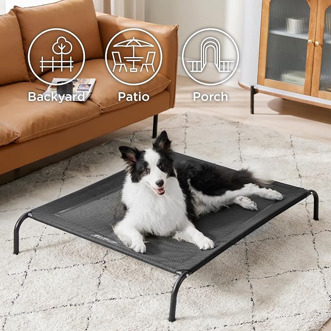 Bedsure Outdoor Elevated Dog Bed Large Sized Dog, Portable Indoor & Outdoor - Image 3