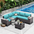 Outdoor Patio Furniture Set, 6 Pieces Outdoor Sectional Furniture High Backrest by ASJMR