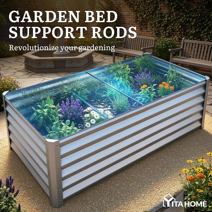 YITAHOME 6x3x3ft Large Raised Garden Bed Kit, Galvanized Metal Planter Box - Image 7