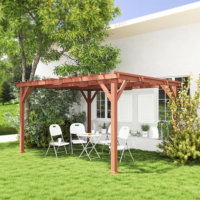 Outsunny 11' x 12.5' Outdoor Wood Pergola - Image 9