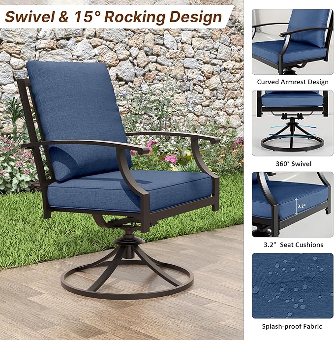 ALAULM 7-Piece Patio Dining Table and Chairs - Image 4