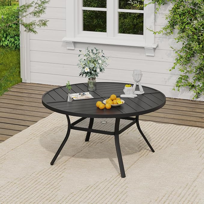 VICLLAX 47.2" Round Outdoor Table, Patio Dining Table - Image 2