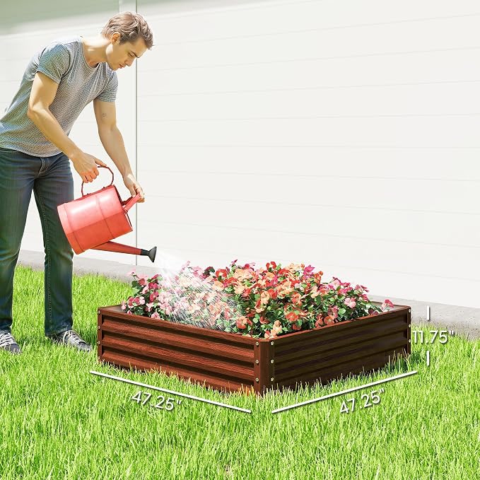 Outsunny Galvanized Raised Garden Bed, - Image 7