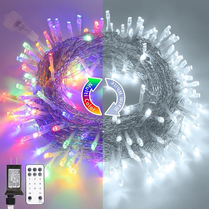 JMEXSUSS 200LED 66Ft Connectable Christmas Lights Indoor Outdoor Clear Wire | by JMEXSUSS