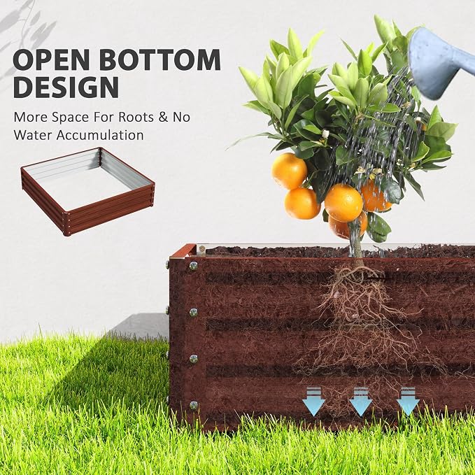 Outsunny Galvanized Raised Garden Bed, - Image 5
