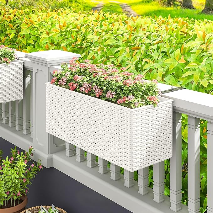 Outsunny Railing Planter Box, Hanging Flower Pots - Image 8
