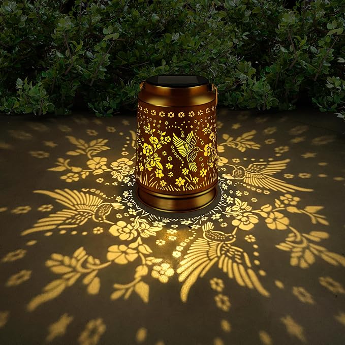 KY&BOSAM Solar Hummingbird Lanterns Outdoor Waterproof, Metal Openwork LED - Image 2
