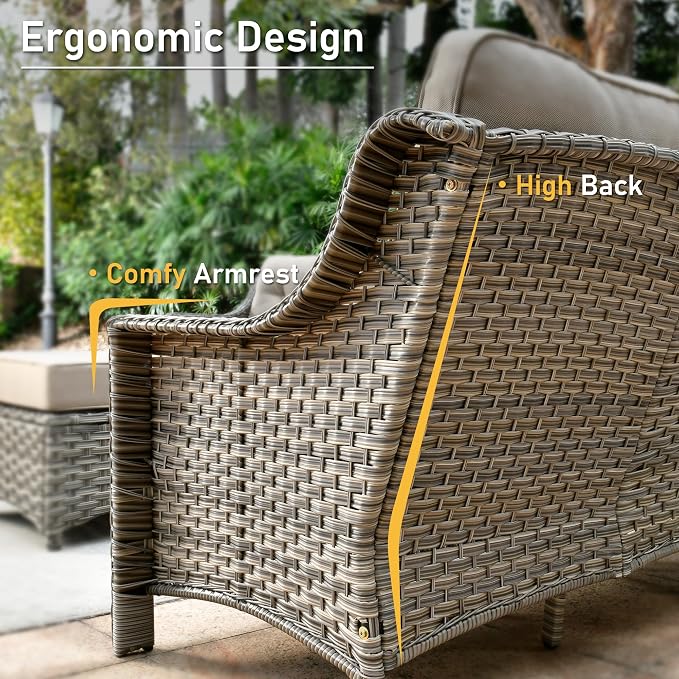 HOOOWOOO 6 Piece Patio Furniture Conversation Sets - Image 3