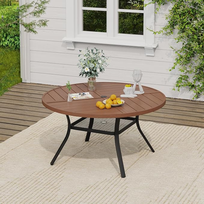 VICLLAX 47.2" Round Outdoor Table, Patio Dining Table - Image 2
