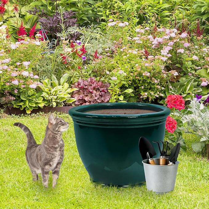 Sunnydaze Large Ceramic Plant Pot - Image 9