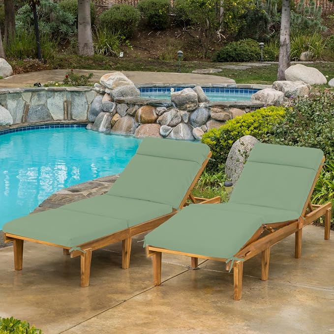 Chaise Lounge Cushion 72x21x3 Inch – Set of 2 Outdoor Lounge Chair Cushions - Image 2