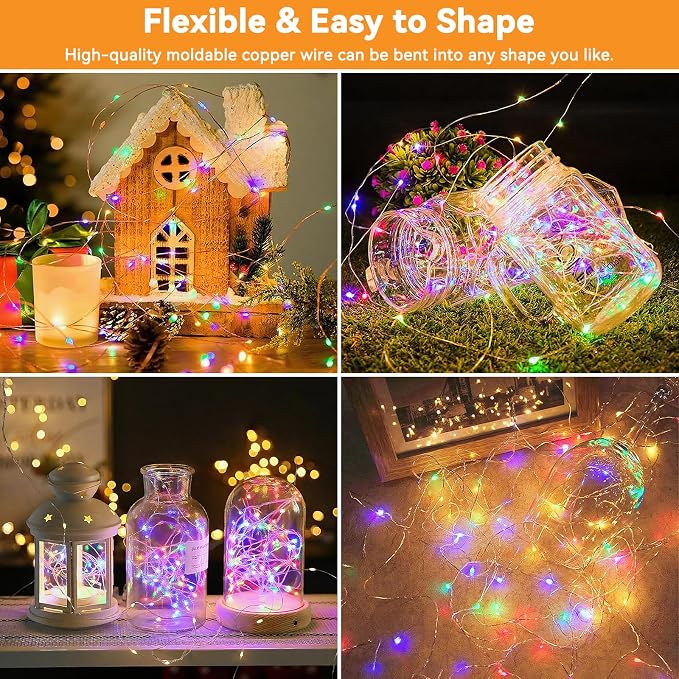 Solar String Lights Outdoor Waterproof 2 Pack Total 66ft 200LED 8 Modes Twinkle - Image 2