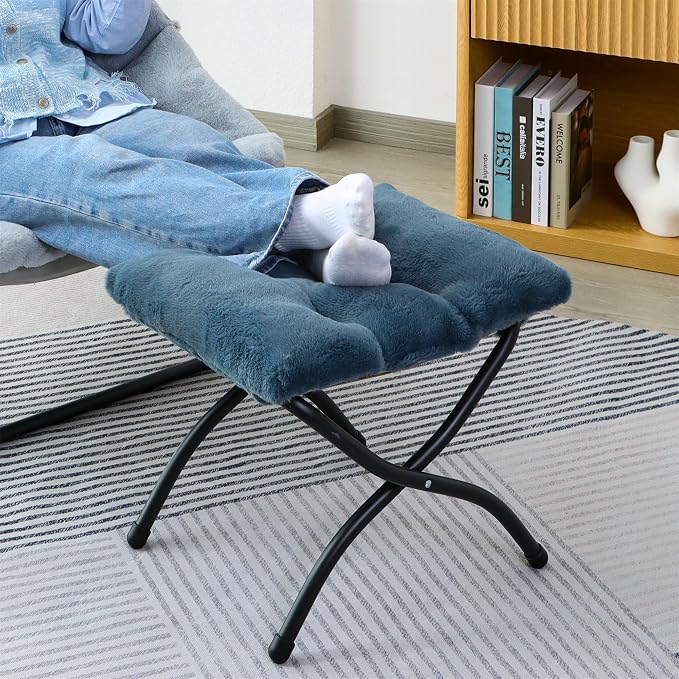 15" Folding Ottoman, Foldable Footrest Stool, Portable Small Foot Stool - Image 9