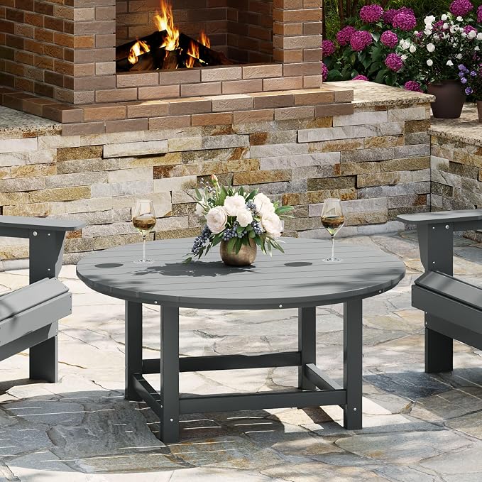 WestinTrends Malibu Low Outdoor HDPE Round Patio Coffee Table by WestinTrends