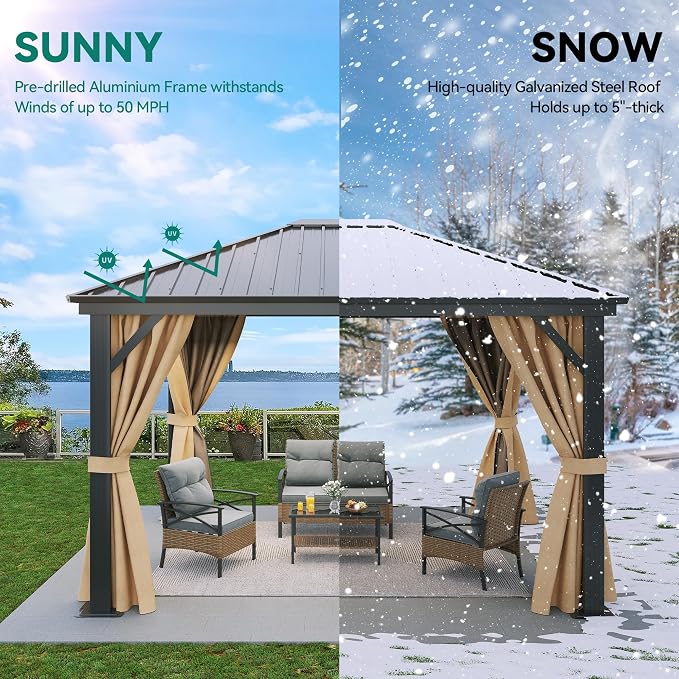 YITAHOME 10x12ft Hardtop Gazebo - Image 3