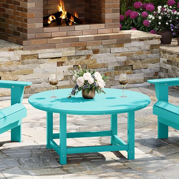 WestinTrends Malibu Low Outdoor HDPE Round Patio Coffee Table by WestinTrends