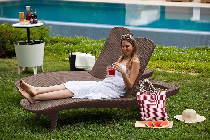 Keter Set of 2 Pacific Sun Lounge Chair Outdoor Chaise Pool Chairs - Image 5