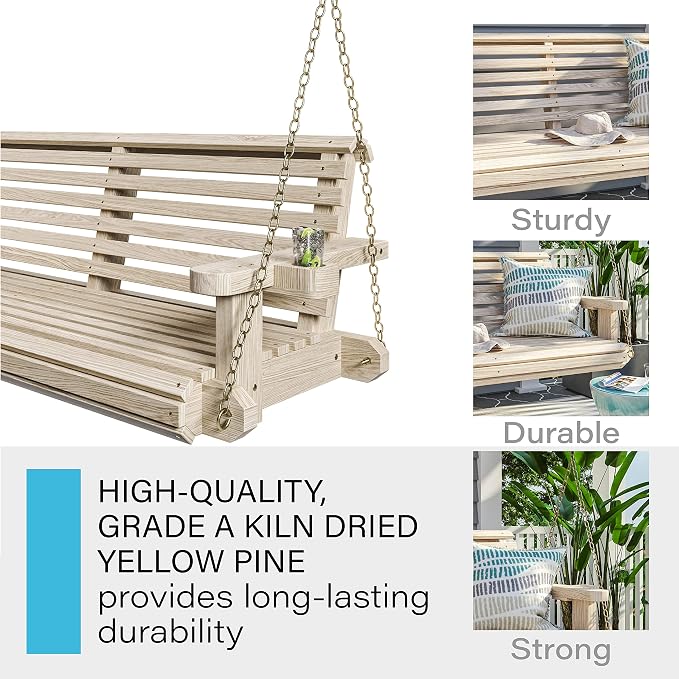 Porchgate Amish Heavy Duty 800 Lb Roll Comfort Treated Porch Swing W/Chains - Image 5