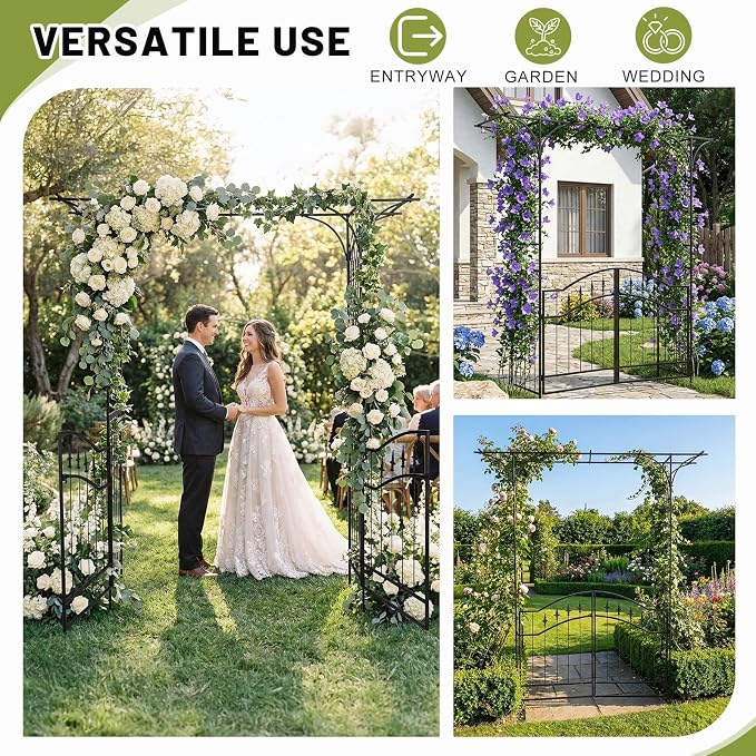 VINGLI Garden Arbor, Garden Arch Trellis - Image 3