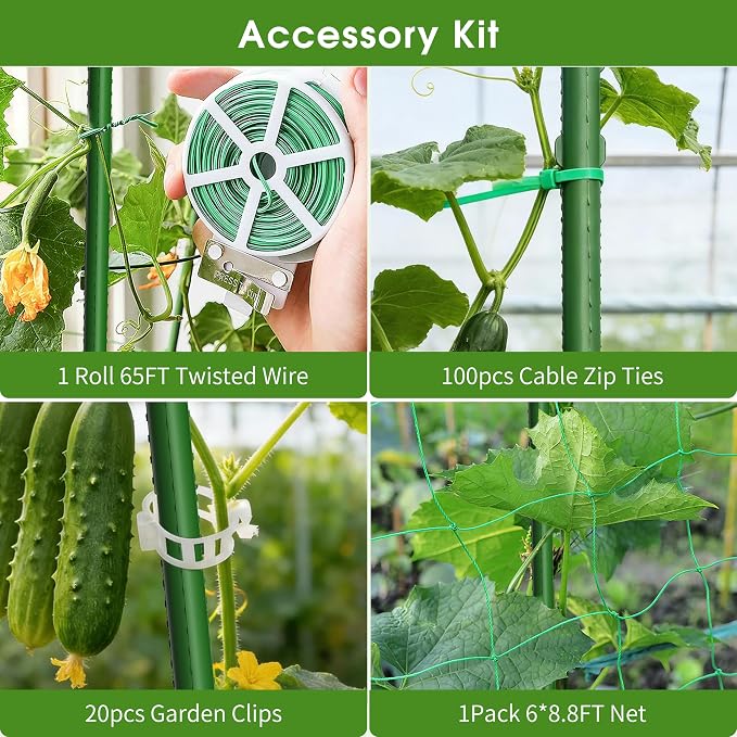 Cucumber Trellis for Raised Bed, U-Shape Garden Trellis for Climbing Plants - Image 8