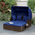 ORALNER Outdoor Daybed, 2-Person Wicker Patio Sofa by ORALNER