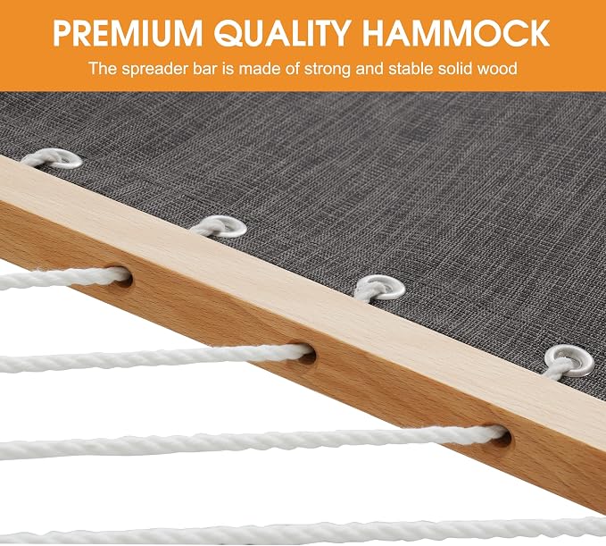 Lazy Daze Hammocks 11 FT Double Outside Hammock Quick Dry Olefin Fabric Hammock - Image 5